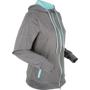 Bluza rozpinana treningowa bonprix czarny melanż - morski pastelowy. Bluzy marki bonprix. Za 129,99 zł.