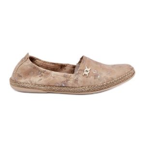 Eleganckie Zamszowe Espadryle W Kwiaty Damskie Zazoo 10177 Beżowe beżowy. Brązowe espadryle bez wzorów, z zamszu, bez obcasa, na płaskiej podeszwie. Za 387,75 zł.