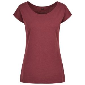 Koszulka Damska Z Szerokim Dekoltem. Zielone bluzki BUILD YOUR BRAND, xl, bez wzorów, sportowe, bez kołnierzyka, bez ramiączek. Za 40,99 zł.