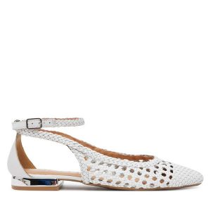 Baleriny Gioseppo. Białe balerinki Gioseppo, bez wzorów, bez obcasa, bez zapięcia. Za 209,99 zł.