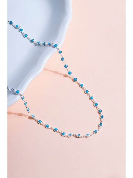 Lodie Silver Srebrny naszyjnik z cyrkoniami - dł. 43 cm rozmiar: onesize. Niebieskie naszyjniki Lodie Silver, z cyrkonią, srebrne. Za 148,26 zł.