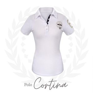 Koszulka polo do jazdy konnej damska JD ATTACK Cortina. Białe bluzki JD ATTACK, l, bez wzorów, sportowe, bez kołnierzyka, bez ramiączek. Za 99,00 zł.