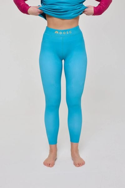 Legginsy termoaktywne - Exodus damskie. Zielone legginsy OOSC, bez wzorów, z materiału, z podwyższonym stanem, długie. Za 269,99 zł.