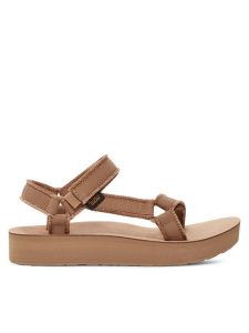 Teva Sandały Midform Universal Canvas 1127570 Brązowy. Brązowe sandały Teva, bez wzorów, z materiału, bez obcasa, na płaskiej podeszwie, bez zapięcia. Za 349,99 zł.