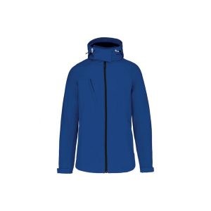 Kurtka damska z kapturem Kariban Softshell. Niebieskie kurtki KARIBAN, bez wzorów, z softshellu, z kapturem. Za 277,50 zł.