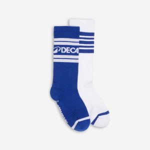 Skarpety do połowy łydki 2 sztuki. Białe skarpetki DECATHLON, bez wzorów, z bawełny. Za 39,99 zł.