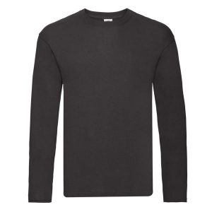 Oryginalna Koszulka Z Długim Rękawem Unisex Dla Dorosłych. Czarne bluzki FRUIT OF THE LOOM, xl, bez wzorów, sportowe, bez kołnierzyka, bez ramiączek. Za 54,99 zł.