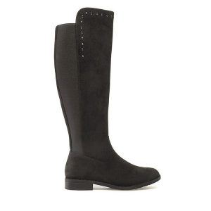 Kozaki Jenny Fairy. Czarne kozaki Jenny Fairy, bez wzorów, bez obcasa, na płaskiej podeszwie, bez zapięcia. Za 149,99 zł.