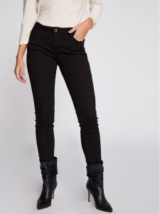Morgan Jeansy 191-PETRA Czarny Skinny Fit. Czarne jeansy Morgan, bez wzorów, z bawełny. Za 169,99 zł.