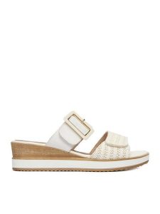 Remonte Klapki CEO-D6463-80 Écru. Klapki Remonte, bez wzorów, ze skóry, bez obcasa. Za 349,99 zł.