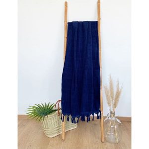 Le Comptoir de la Plage Chusta hammam "Hammam XL" w kolorze granatowym - 180 x 150 cm rozmiar: onesize. Niebieskie apaszki i chusty Le Comptoir de la Plage, bez wzorów, z bawełny. Za 166,49 zł.
