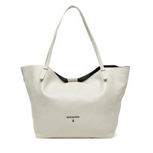 Torebka Patrizia Pepe. Białe shopper bag Patrizia Pepe, bez wzorów, bez dodatków. Za 769,99 zł.