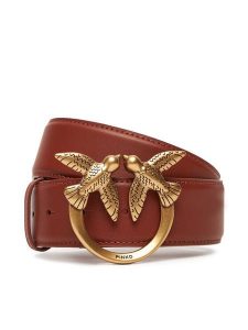PINKO Pasek Damski Love Berry H4 Belt AI 25-26 PLT01 100120 A0F1 Brązowy. Brązowe paski Pinko, bez wzorów, ze skóry. Za 399,99 zł.