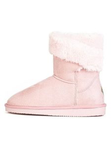 ISLAND BOOT Botki zimowe "Arine" w kolorze jasnoróżowym rozmiar: 40. Różowe botki Island Boot, na zimę, bez wzorów, z materiału, bez obcasa, bez zapięcia. Za 130,99 zł.