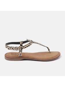 Lazamani Skórzane sandały w kolorze beżowo-brązowym rozmiar: 39. Brązowe klapki Lazamani, bez wzorów, z otwartym noskiem, bez obcasa, bez zapięcia. Za 136,13 zł.