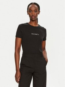 MAX&Co. T-Shirt 2428976014200 2428976014200 Czarny Regular Fit. Czarne t-shirty MAX&Co., l, bez wzorów, z bawełny, bez kołnierzyka, bez ramiączek. Za 189,99 zł.