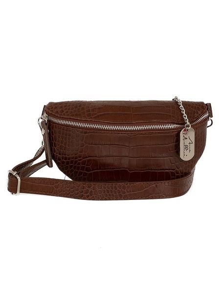 Anna Morellini Skórzana saszetka "Azzurra" w kolorze brązowym - 21 x 13 x 6 cm rozmiar: onesize. Brązowe nerki i saszetki Anna Morellini, bez wzorów, z materiału. Za 200,60 zł.