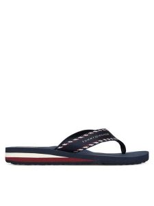 Tommy Hilfiger Japonki Webbing Beach Sandal FW0FW09038 Granatowy. Niebieskie klapki TOMMY HILFIGER, bez wzorów, z materiału, bez obcasa. Za 169,99 zł.