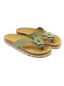 Mandel Skórzane japonki "Lene" w kolorze zielonym rozmiar: 41. Zielone klapki Mandel, z aplikacjami, ze skóry, bez obcasa. Za 130,99 zł.