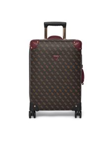 Guess Walizka kabinowa Latona Travel TWLQ92 11983 Brązowy. Brązowe walizki Guess, z aplikacjami, ze skóry. Za 770,99 zł.