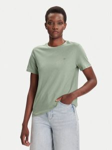 Gant T-Shirt Shield 4200200 Zielony Regular Fit. Zielone t-shirty GANT, s, bez wzorów, z bawełny, bez kołnierzyka, bez ramiączek. Za 139,99 zł.