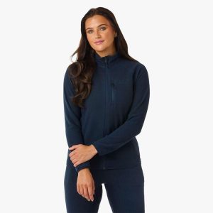 Bluza polarowa turystyka damska Swedemount Geilo Fleece Full Zip II wodoodporna. Niebieskie bluzy SWEDEMOUNT, na zimę, bez wzorów, z polaru, bez kaptura. Za 129,99 zł.