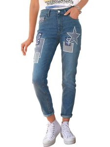 WITT WEIDEN Dżinsy - Slim fit - w kolorze niebieskim rozmiar: 40. Niebieskie jeansy WITT WEIDEN, z aplikacjami. Za 46,95 zł.
