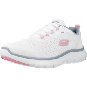 Buty SKECHERS FLEX APPEAL 5.0 Biały. Białe buty sportowe Skechers, bez wzorów, z tkaniny, bez zapięcia. Za 311,99 zł.