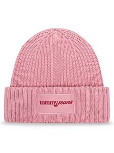 Tommy Jeans Czapka Script AW0AW17909 Różowy. Czerwone czapki Tommy Jeans, bez wzorów, z bawełny. Za 119,99 zł.