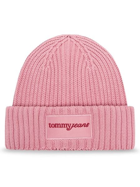 Tommy Jeans Czapka Script AW0AW17909 Różowy. Czerwone czapki Tommy Jeans, bez wzorów, z bawełny. Za 119,99 zł.