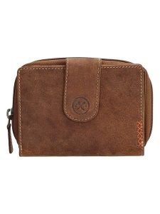 HIDE & STITCHES Skórzany portfel w kolorze jasnobrązowym - 12,5 x 9 x 3,5 cm rozmiar: onesize. Brązowe portfele HIDE & STITCHES, bez wzorów, z materiału. Za 100,45 zł.