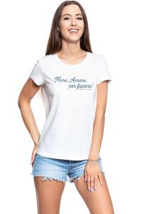 MUSTANG T SHIRT DAMSKI Alina C Print Cloud Dancer 1008937 2020. T-shirty Mustang, s, bez wzorów, bez kołnierzyka, bez ramiączek. W wyprzedaży za 39,99 zł.