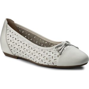 Baleriny CAPRICE - 9-22128-20 White Nappa 102. Białe balerinki marki Caprice, z materiału. W wyprzedaży za 199,00 zł.