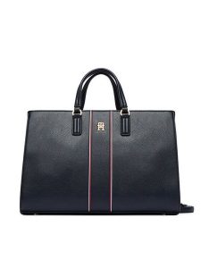 Tommy Hilfiger Torebka Th Daily Satchel Corp AW0AW18644 Granatowy. Niebieskie torebki klasyczne TOMMY HILFIGER, bez wzorów, ze skóry, bez dodatków. Za 699,99 zł.