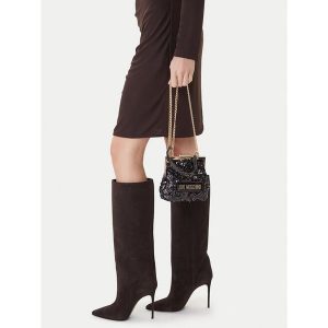 Torebka LOVE MOSCHINO. Brązowe torebki wieczorowe LOVE MOSCHINO, bez wzorów, bez dodatków. Za 699,99 zł.