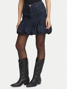 Morgan Spódnica jeansowa 262-JENY Granatowy Regular Fit. Niebieskie spódnice Morgan, bez wzorów, z bawełny. Za 294,99 zł.