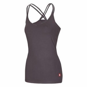 Damska koszulka typu tank top Ocun Corona. Fioletowe bluzki Ocun, l, bez wzorów, sportowe, bez kołnierzyka, bez ramiączek. Za 148,50 zł.
