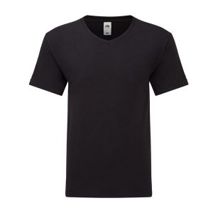 Koszulka Unisex Dla Dorosłych Z Dekoltem W Serek. Czarne bluzki FRUIT OF THE LOOM, xl, bez wzorów, sportowe, bez kołnierzyka, bez ramiączek. Za 49,99 zł.