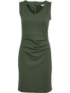 Kaffe Sukienka "Sara" w kolorze khaki rozmiar: L. Brązowe sukienki Kaffe, l, bez wzorów, bez kołnierzyka, bez ramiączek, midi. Za 144,92 zł.