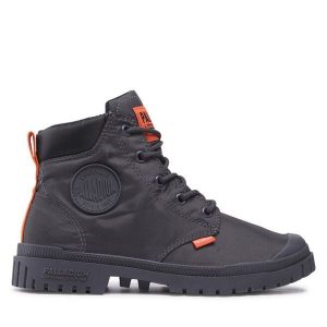 Trapery Palladium. Szare buty zimowe Palladium, bez obcasa, bez zapięcia. Za 339,99 zł.