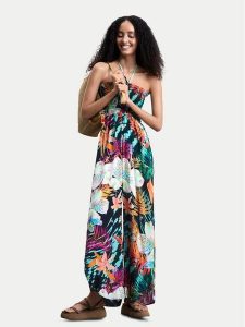 Desigual Kombinezon Daikiri 26SWPW57 Kolorowy Regular Fit. Kombinezony Desigual, m, bez wzorów, z wiskozy, bez kołnierzyka, bez ramiączek. Za 429,99 zł.