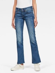 G-Star Dżinsy "Midge" - Bootcut fit - w kolorze niebieskim rozmiar: W33/L32. Niebieskie jeansy G-Star, z aplikacjami. Za 205,93 zł.