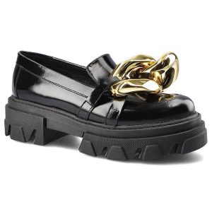 Czarne Półbuty Carinii Obuwie Modne Damskie Buty. Czarne półbuty Carinii, na wiosnę, bez wzorów, z lakierowanej skóry, bez obcasa, na płaskiej podeszwie, bez zapięcia. Za 289,00 zł.
