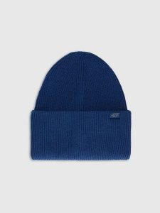 4F Czapka w kolorze niebieskim rozmiar: onesize. Niebieskie czapki 4f, bez wzorów, ze skóry. Za 65,95 zł.