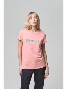 Bench Koszulka "Leora" w kolorze koralowym rozmiar: 42. Czerwone bluzki Bench, bez wzorów, z bawełny, bez kołnierzyka, bez ramiączek. Za 70,24 zł.