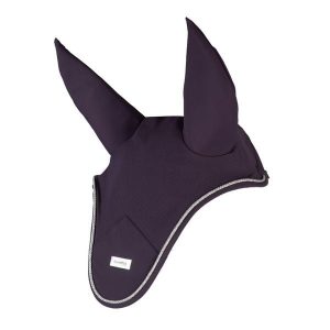 Czapka z muchą dla koni Horka Deluxe. Fioletowe czapki HORKA, bez wzorów, z tkaniny, eleganckie. Za 130,00 zł.