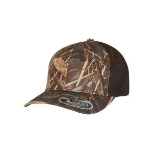 Czapka 5-panelowa Flexfit 110 Mesh RealTree. Brązowe czapki FLEXFIT, bez wzorów, z elastanu, eleganckie. Za 146,50 zł.