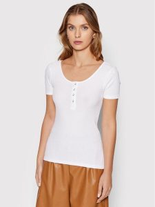 Pieces Bluzka Kitte 17101439 Biały Slim Fit. Białe bluzki Pieces, xxs, bez wzorów, z bawełny, bez kołnierzyka, bez ramiączek. Za 49,99 zł.