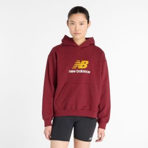 Bluza damska New Balance WT51501MHB – bordowa. Czerwone bluzy New Balance, xl, bez wzorów, z bawełny, bez kaptura. Za 269,99 zł.