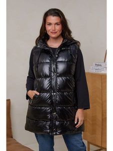 Curvy Lady Kamizelka pikowana w kolorze czarnym rozmiar: 46/48. Czarne kamizelki Curvy Lady, bez wzorów, bez kołnierzyka, bez ramiączek, bez kaptura. Za 176,50 zł.